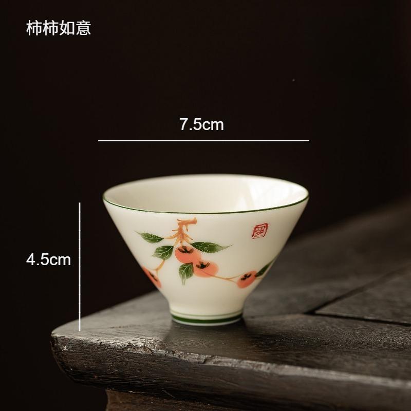 

1pc 70ml Ceramic Hat Cup Chinese Style Underglaze Colored Tea Cup Household Hospitality Teacup Kungfu Drinking Utensils Teaware 70ml