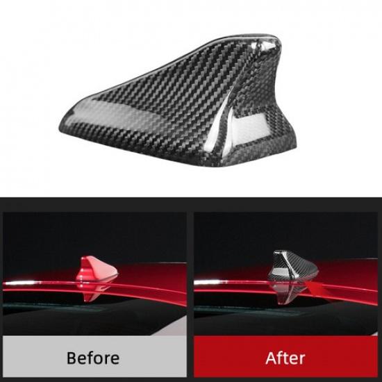 Real Hard Carbon Fiber Car Top Antenna Stick Cover For Kia Stinger 2018-23