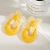 Korean Pastoral Raffia Straw Flower Earrings – Spring Resort Style