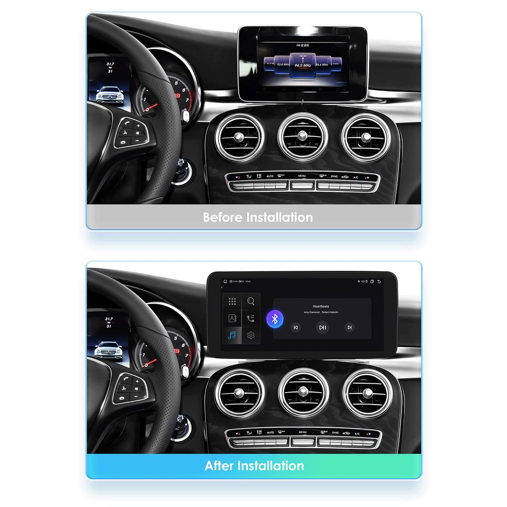 Hizpo Android 14 Octa Core Smart Car Systems Support Carplay Android Auto for Mercedes Benz C-Class W205/GLC X253 2015-2018 NTG 5.0 Intelligent Screen