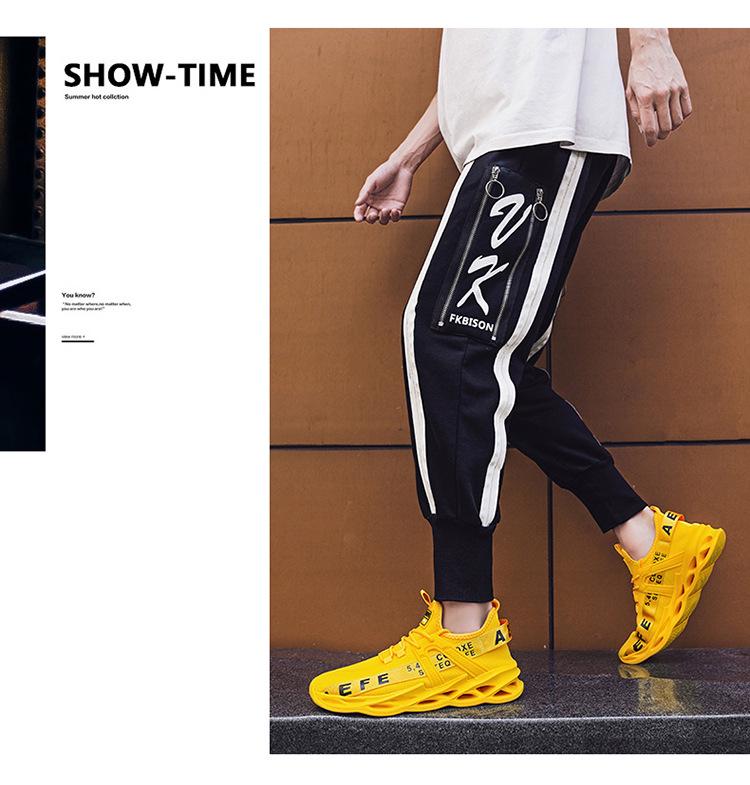 7770 Men's Low-Top Blade Sole Running Shoes - Iridescent Mesh Upper, Large Size, Trendy & Casual for Spring/Summer Jogging