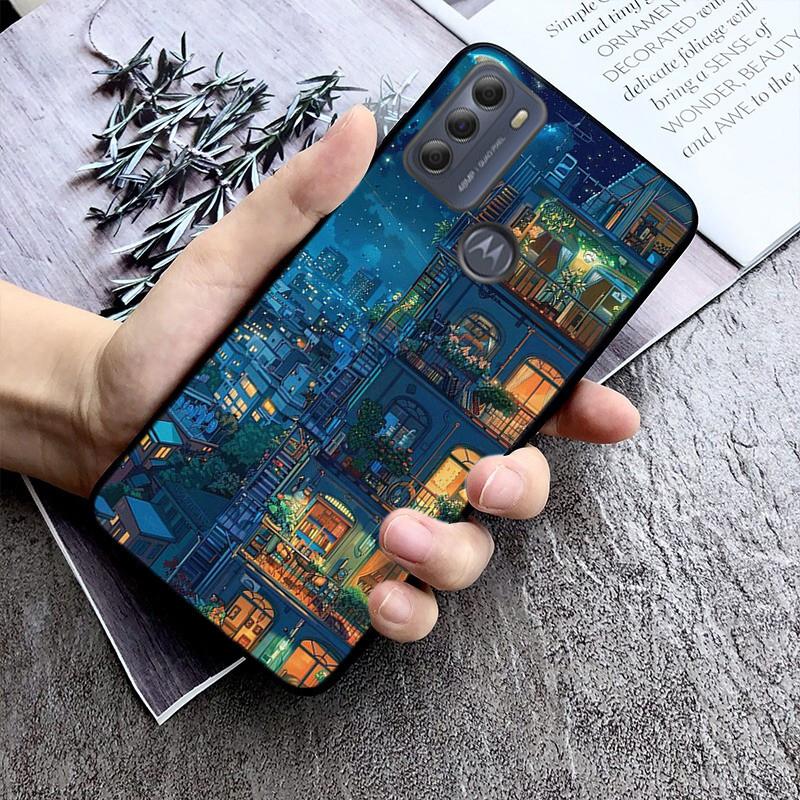 

Phone Case For Moto G85 G55 G05 G14 G75 G31 G50 G10 G20 G30 G60 G13 G32 G84 G54 G53 G72 G24 Power House Night Light Moon Scenery Moto G85