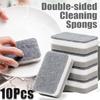 10pcs Double Sided Cleaning Sponges Household Scouring Pads Kitchen Dish Cloths Auto Cleaning Towels Wipe Accessories For Home/car