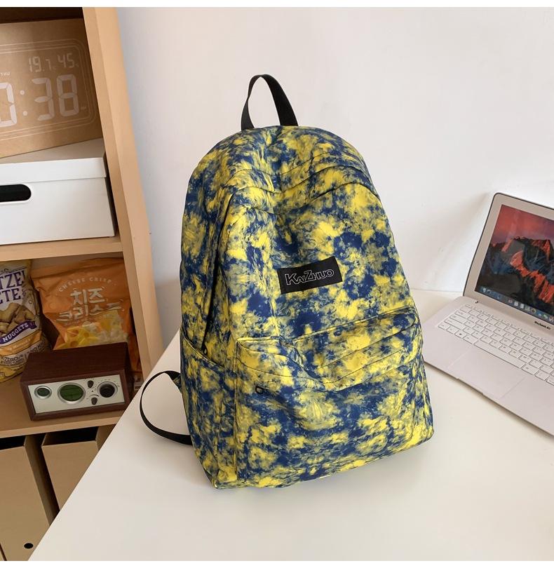 

New College Style School Bag Japanese Oil Painting Large Capacity Backpack Female College Student Casual Simple Canvas Backpack жовтий