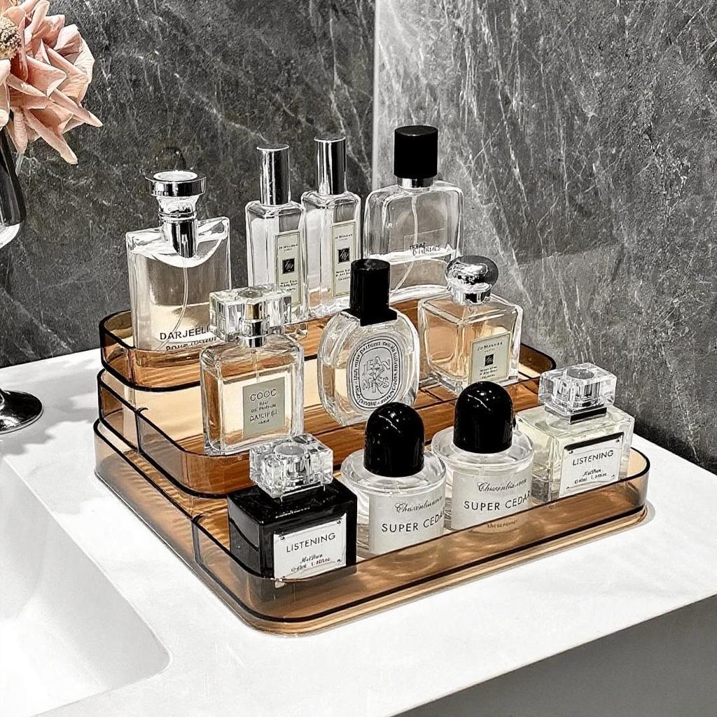 Acrylic Light Luxury Perfume & Cosmetics Desktop Organizer