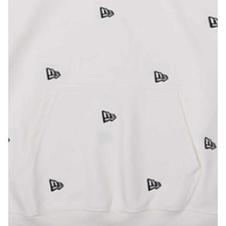 New Era SS23 Embroidered All Over Print Pullover Comfortable American Hoodie Unisex hoodies Ivory 13560522