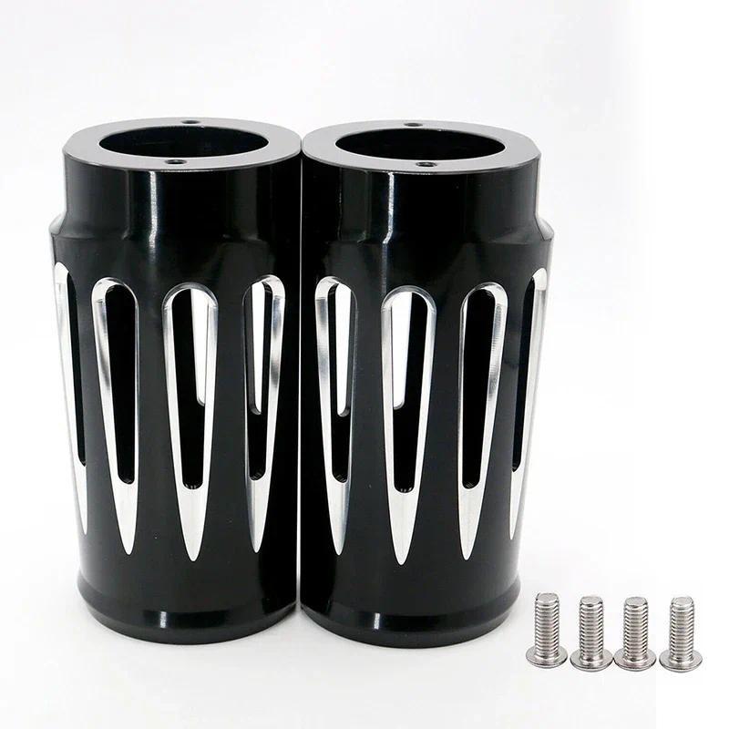 For Harley 1984-2020 2Pcs Motorcycle Fork Slider Cover Trim With Bolts Touring Models Motorbike Decor Accessories