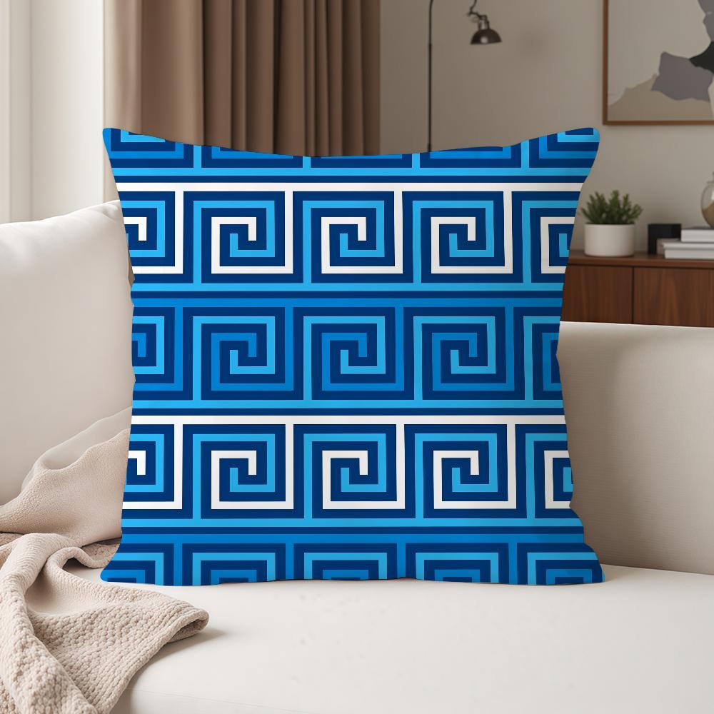 Greek Style Pattern Pillow Case Suitable For Bedrooms Living Rooms Cars Home Decoration