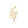 High-end fresh fritillary flower brooch freshwater pearl micro-inlaid zircon suit coat women's exquisite pin accessories