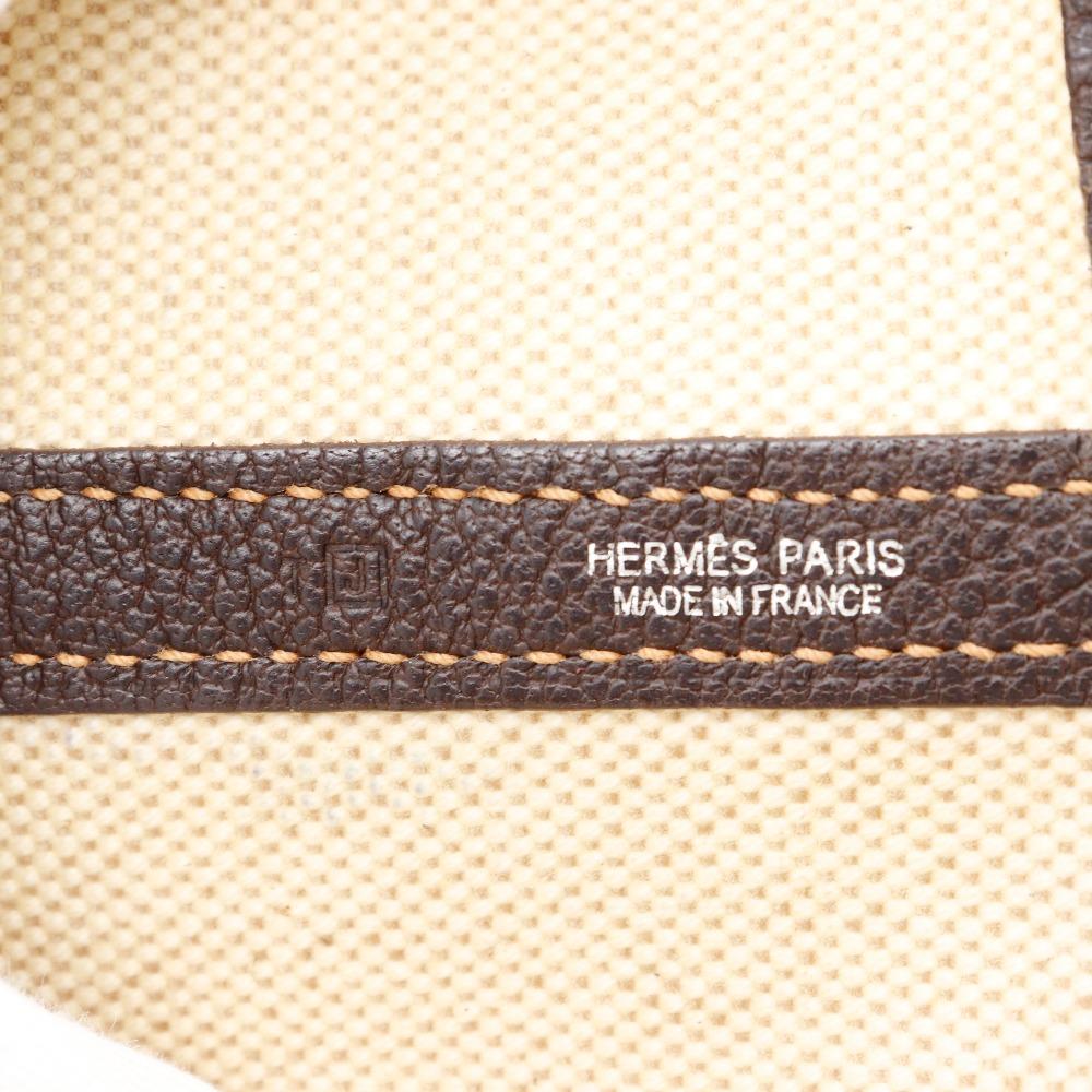 HERMES Garden party PM Tote Bag Marron Beige / Brown Tower ash Women Used