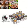 Spice Tins Magnetic Jars Stainless Steel with Clear Lids Salt Pepper Seasoning Organizer Container Kitchen Storage Accessories