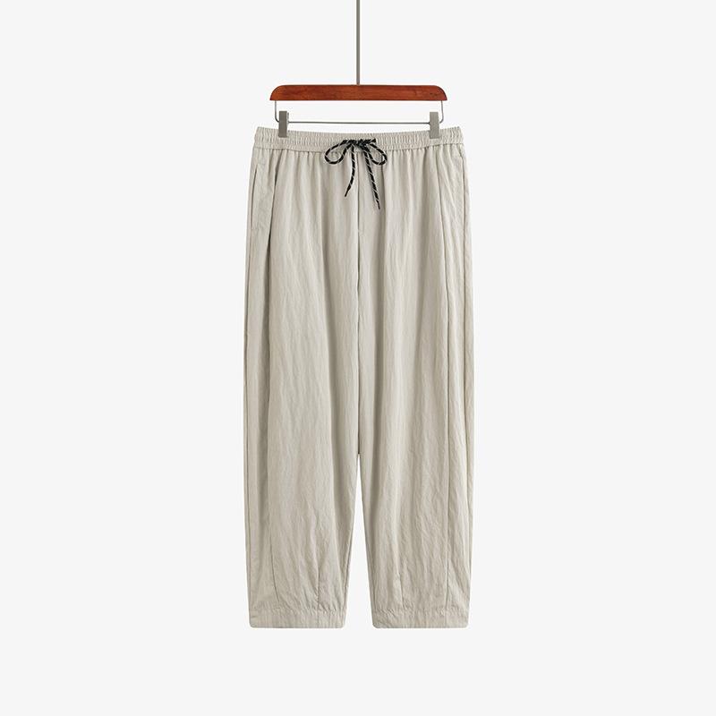 Women's High-waisted Casual Pants Versatile Nine-inch Pants Summer Loose Wide-leg Harem Pants