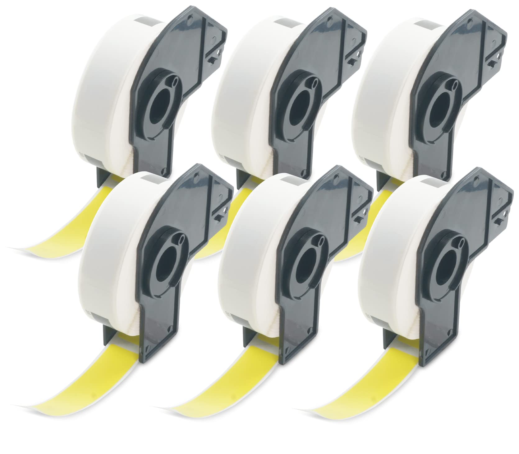 

BETCKEY Термопапір Brother Label Printer Roll Compatible Label Stickers BROTHER 17x87 мм 300 аркушів Сумісний із 6 шт. Жовтий DK-1203 QL-550 жовтий