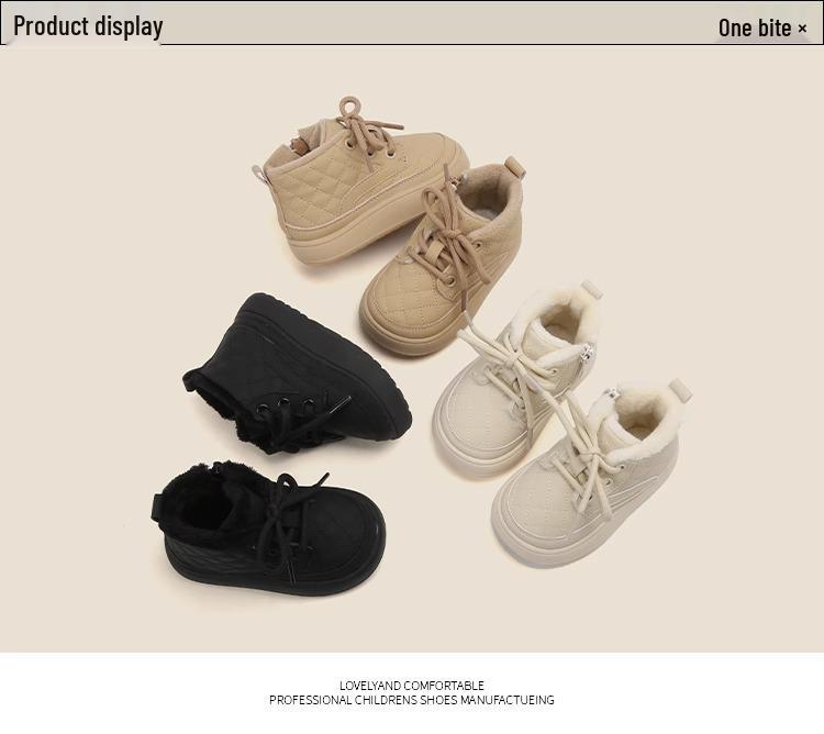 Boys' Ankle Boots: Soft Sole Toddler Shoes, Plush Lined for Autumn/Winter. Warm Cotton Snow Boots for Infants & Little Kids.