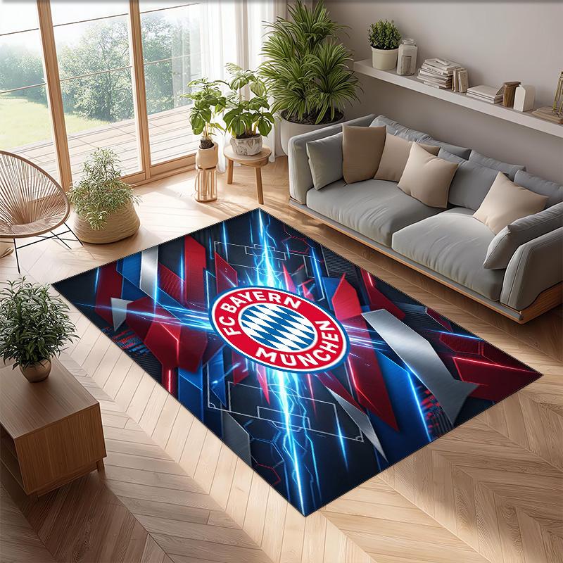 FC Bayern München Bedruckter Flanell Teppich rutschfest weich Polyester Boden Teppich Indoor Dekor Matte für Schlafzimmer Wohnzimmer Sofa Spielzimmer Heimdekoration
