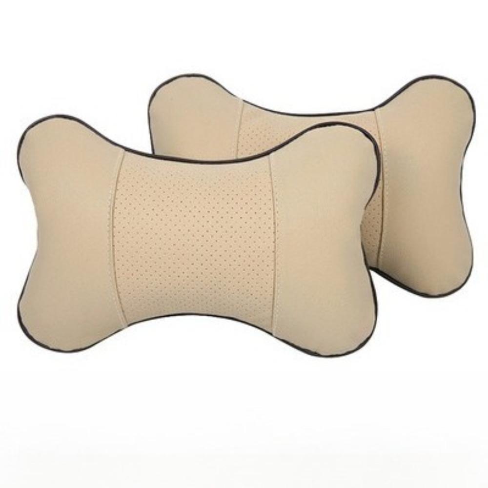 1PCS Car Neck Pillows Both Side Pu Leather Pack Headrest Fit for Most Cars Filled Fiber Universal Car Pillow