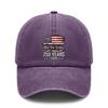 Patriotic Baseball Hat - Vintage Washed Print 1776-2026 USA Flag Adjustable Sun Cap Unisex Casual Daily Wear Baseball Cap