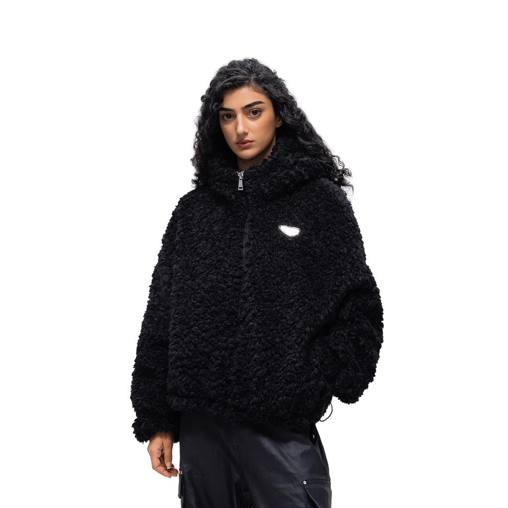Guochao American rabbit ear plush hooded jacket men's and women's autumn and winter thickened couple's top cotton-padded sweater