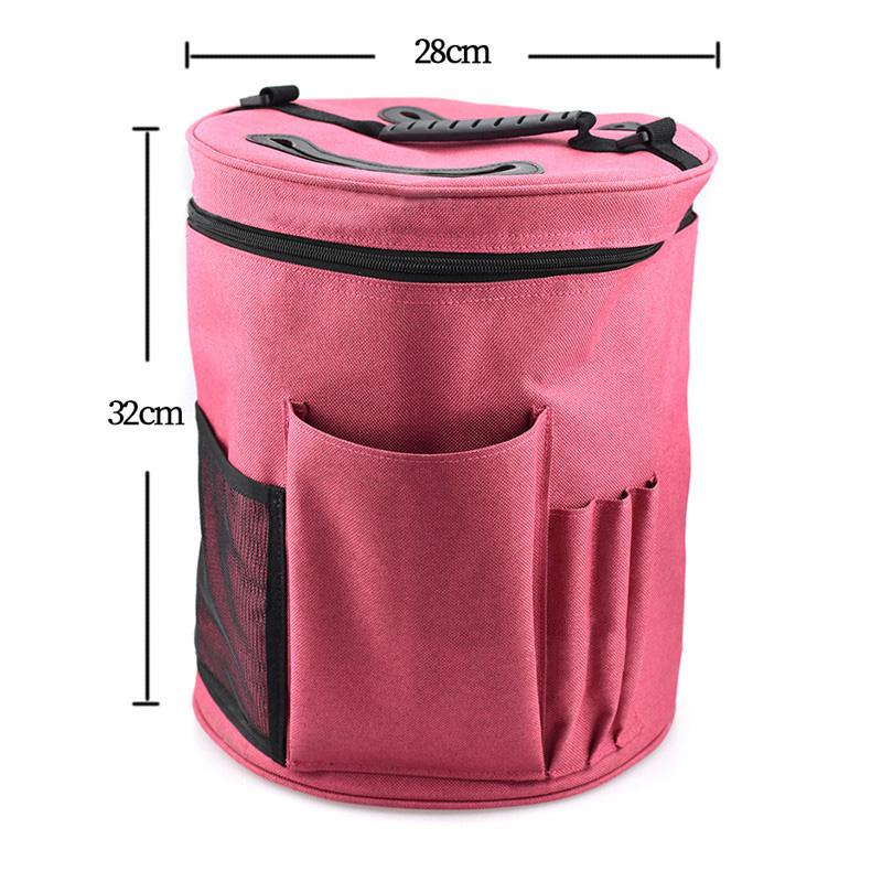 Oxford Cloth Knitting Needles Crochet Tool Wool Storage Bag Tote Organizer Drum Bag Wool Storage Case Crochet Yarn Storage