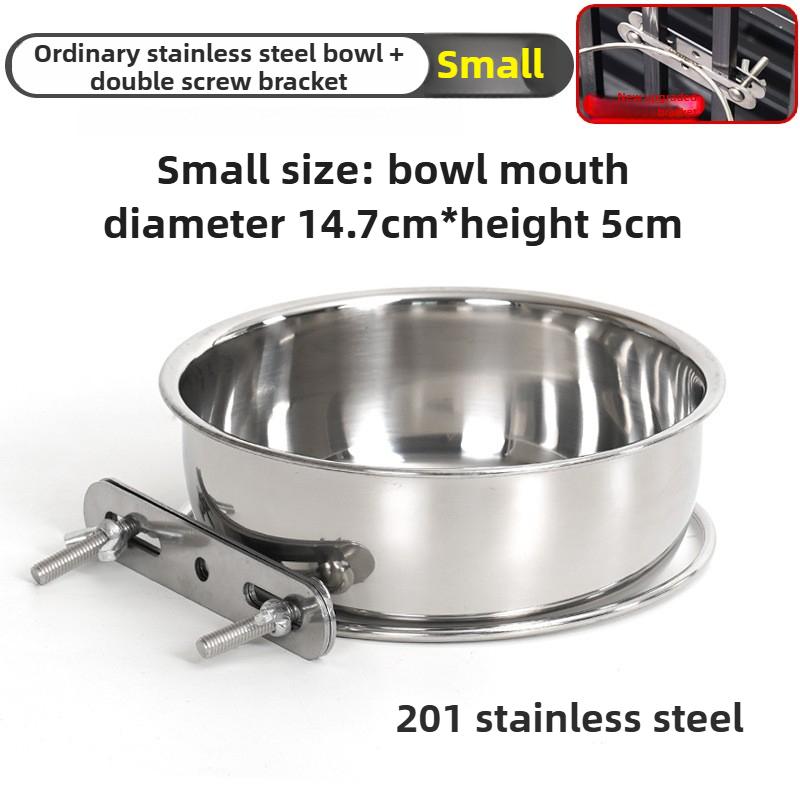

Stainless Steel Pet Bowl Slow Feeder Double Screw Stand Dog Bowl Food Hanging Portable Fixed Cat Dog Bowls Water Pets Supplies