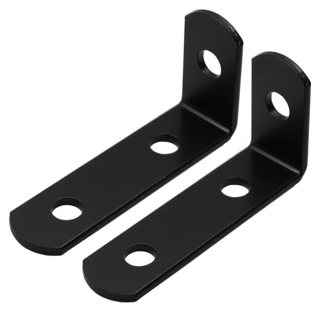Reinforcing Metal Fittings, Black No.61, L-Shaped, 2.3 x 1.1 inches (58 x 29 mm) (Set of 2)