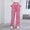 European and American Women's Pure Cotton Plaid Casual Boxer Pants Loose Pocket Trousers