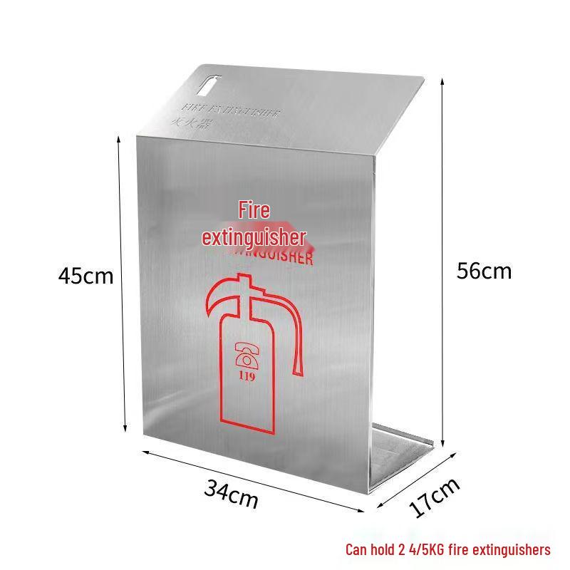 Stojan na hasicí přístroj s úložným prostorem a bezpečnostním krytem pro práškové hasicí přístroje