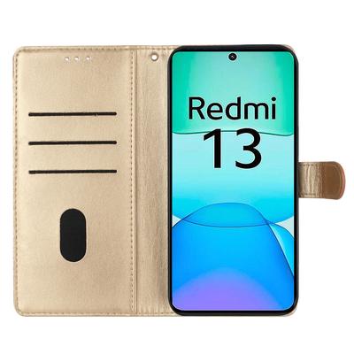 Für Xiaomi Redmi 13 5G/13 4G Handyhülle Schmetterling Floral Prägung Leder Brieftaschenhülle
