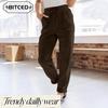 Women's Fashion Casual Solid Color Print Pants & Capris