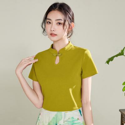 Girls 3XL Fashion Trend Summer New Short-sleeved T-shirt Women's New Chinese Style National Style Cotton Top