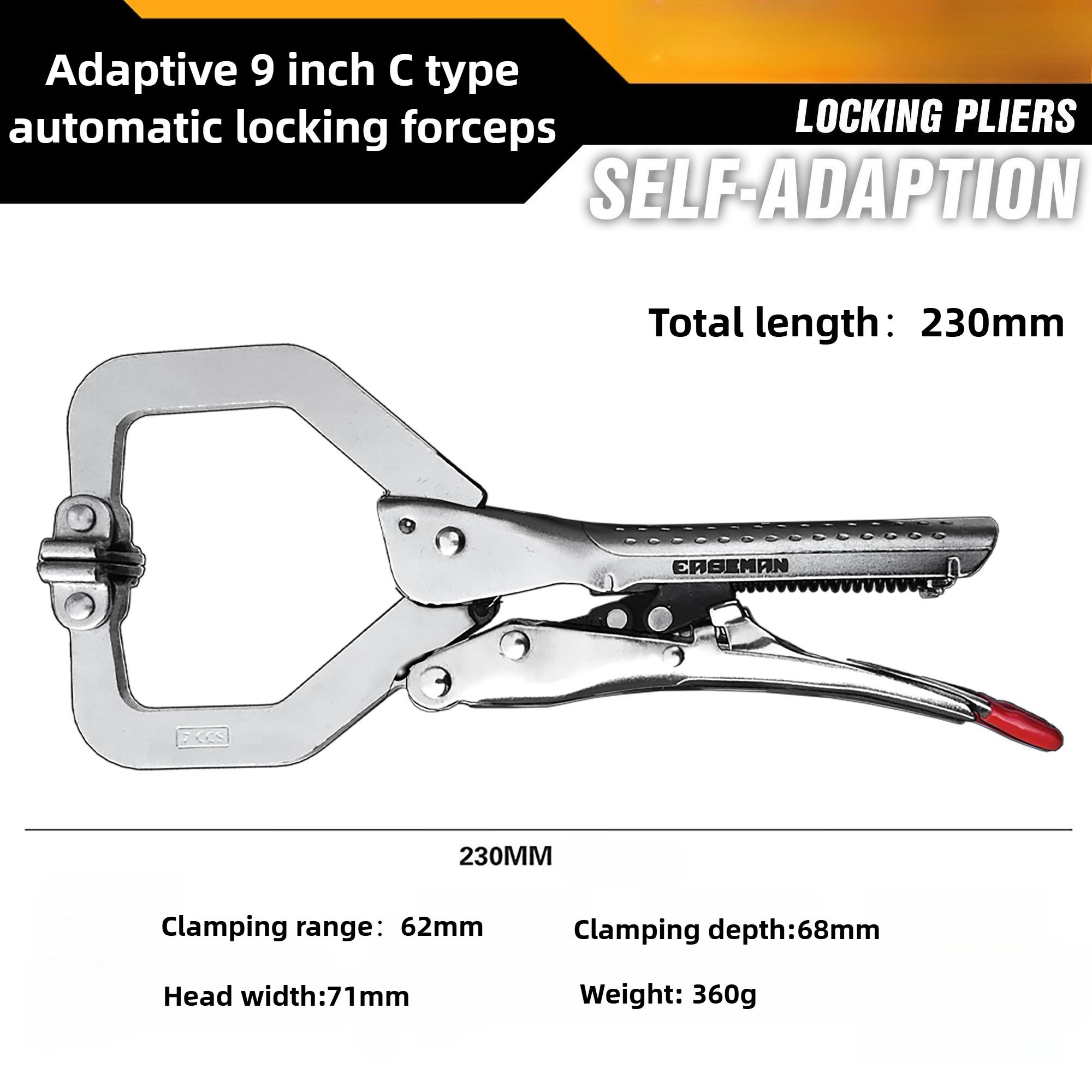 

C-type Power Pliers Multi-functional Locking Pliers Heavy Duty Auto Adjust Industrial Welding Fixed Clamp Maintenance Hand Tools