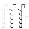 Home Creative Five Segment Hook Over Door Hook Multi Functional Space Saving ABS for Home Wall Black
