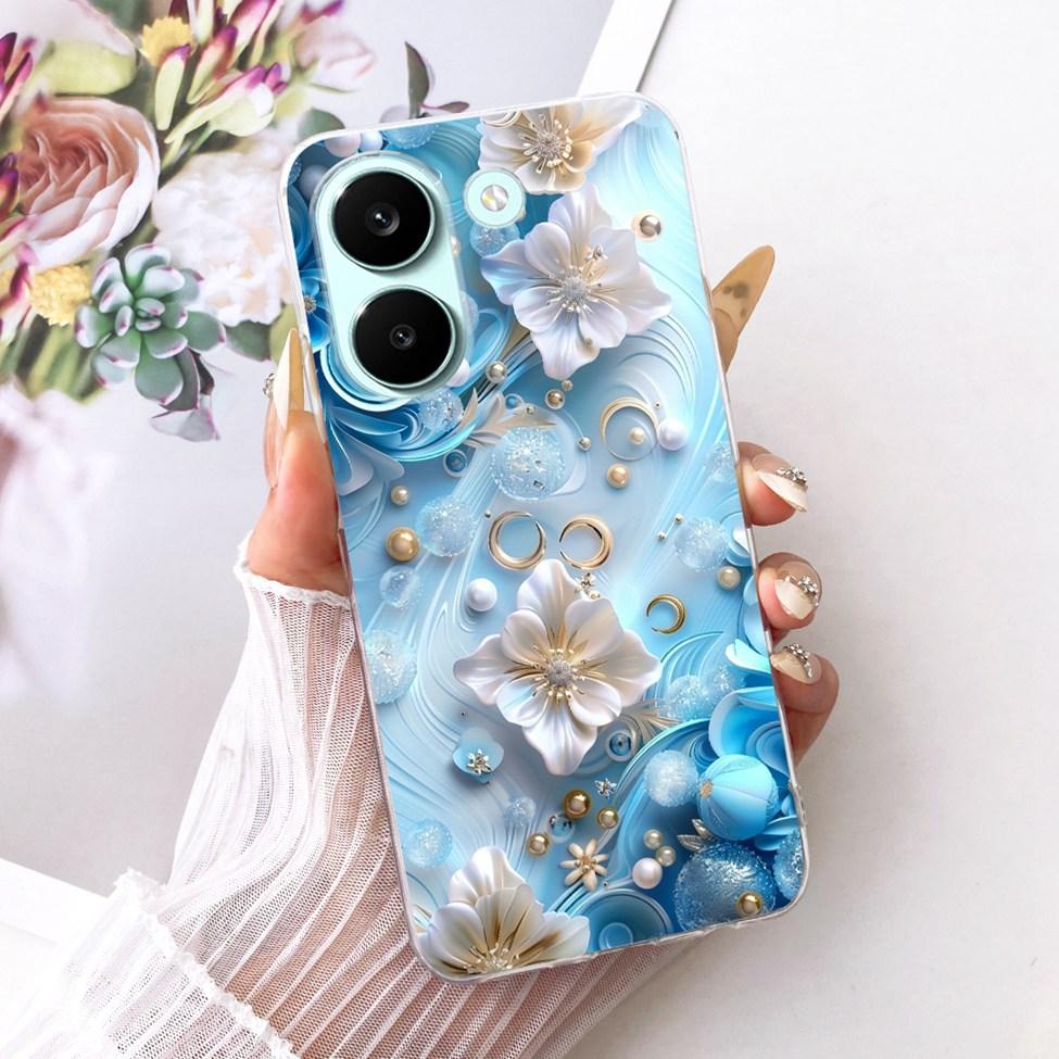 6.59'' Case For Xiaomi Poco X8 Pro 5G Cover Transparent Fashion Flowers Cute Cat Cool Painted Soft Casing 2511FPC34G