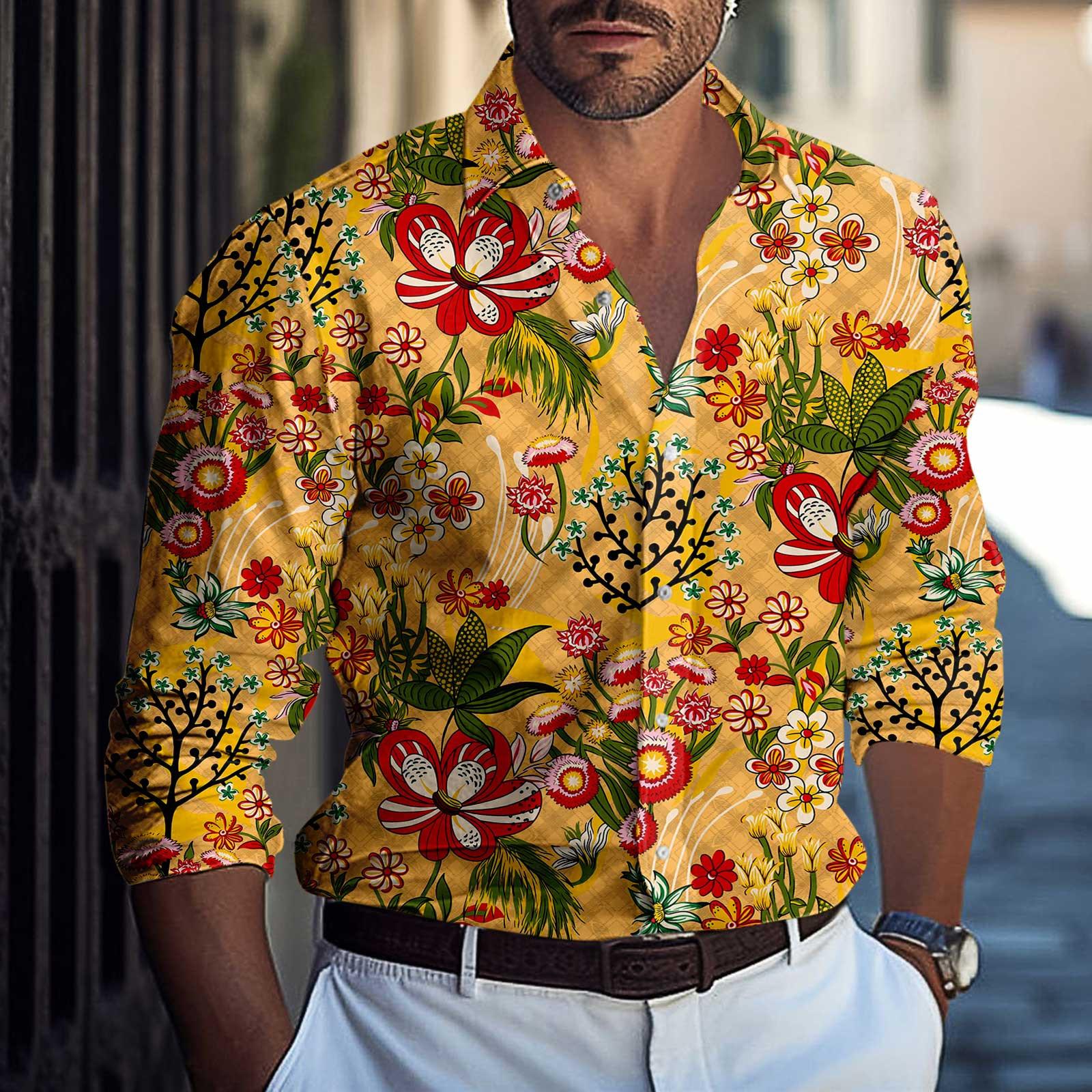 

Чоловіча літня нова сорочка з довгим рукавом, кардиган, пляжна сорочка XL жовтий