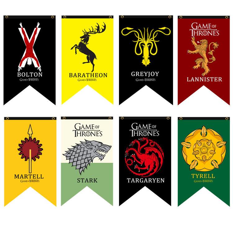 Stendardo Bandiera Game Of Thrones in Tessuto Poliestere per Decorazione Stanza a Tema