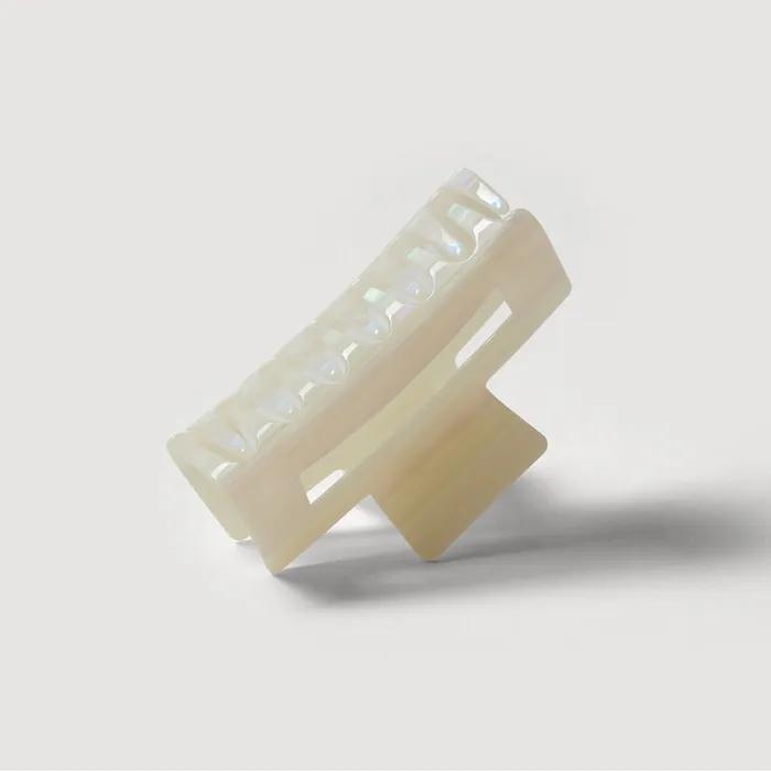 [JAJU] Patterned Square Hair Clip Holder, Ivory