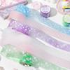 PET Glitter Washi Tape for Kids Girl Sweet Star Dot Plaid Cloud Series DIY Scrapbook Decoration Decal Ins Style Journal Decor