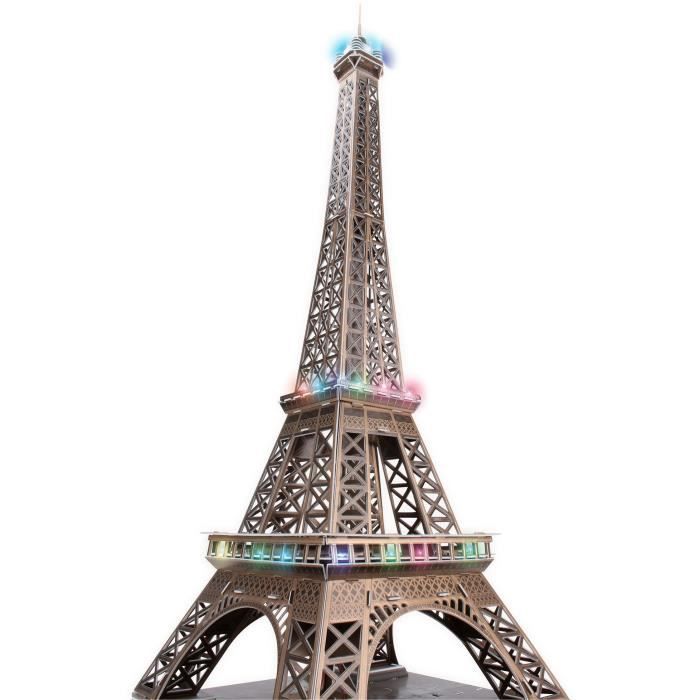 Maquette 3D - EXPLORA - Tour Eiffel - Lumineuse LED - 84 pièces - À monter soi-même