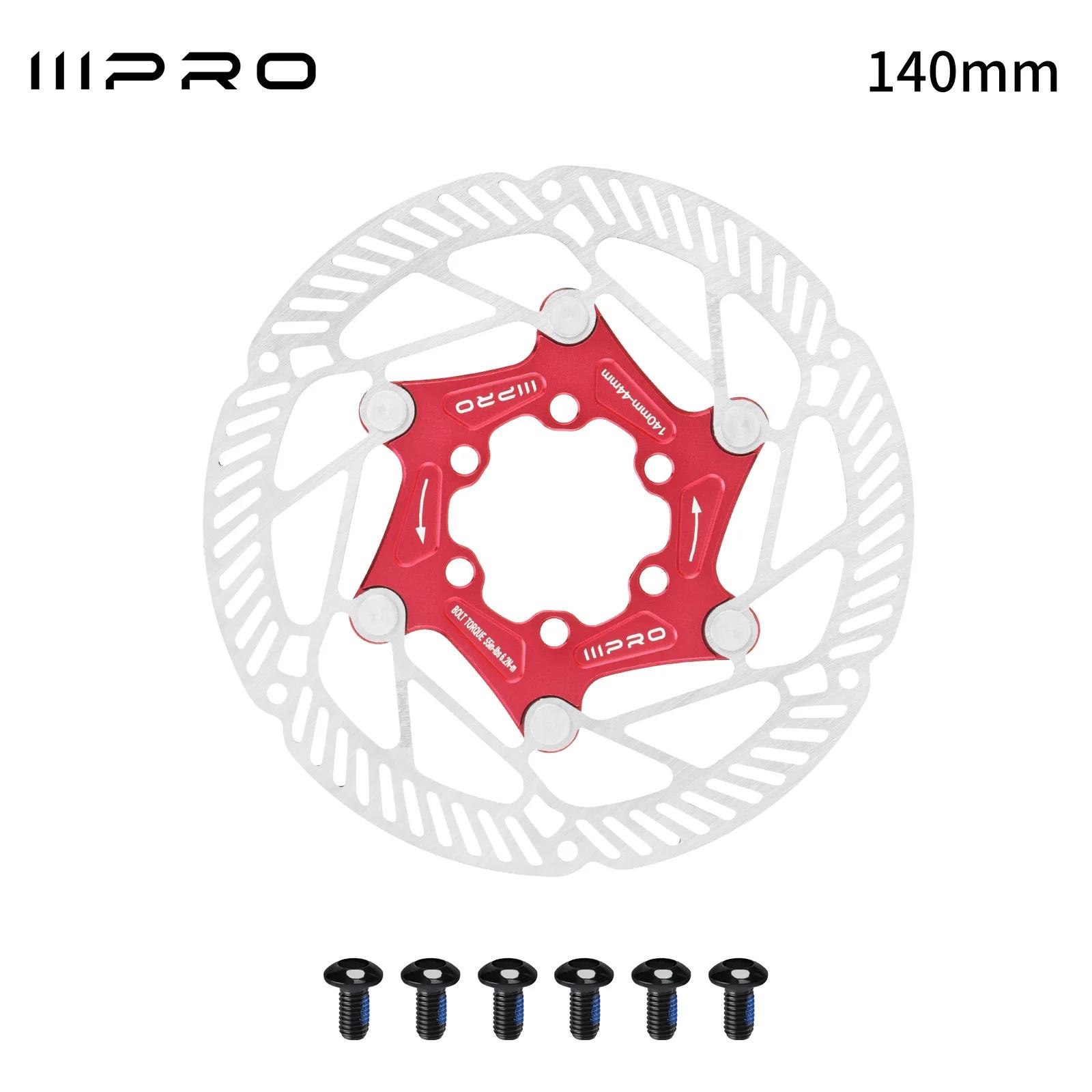 Iiipro Center Lock 6 Bolt Ultralight Disc Brake Rotor 140mm 160mm Mtb Brake Centerlock Disc Rotors 6 Screws Mountain Road Bike 140mm 6 Bolt Red