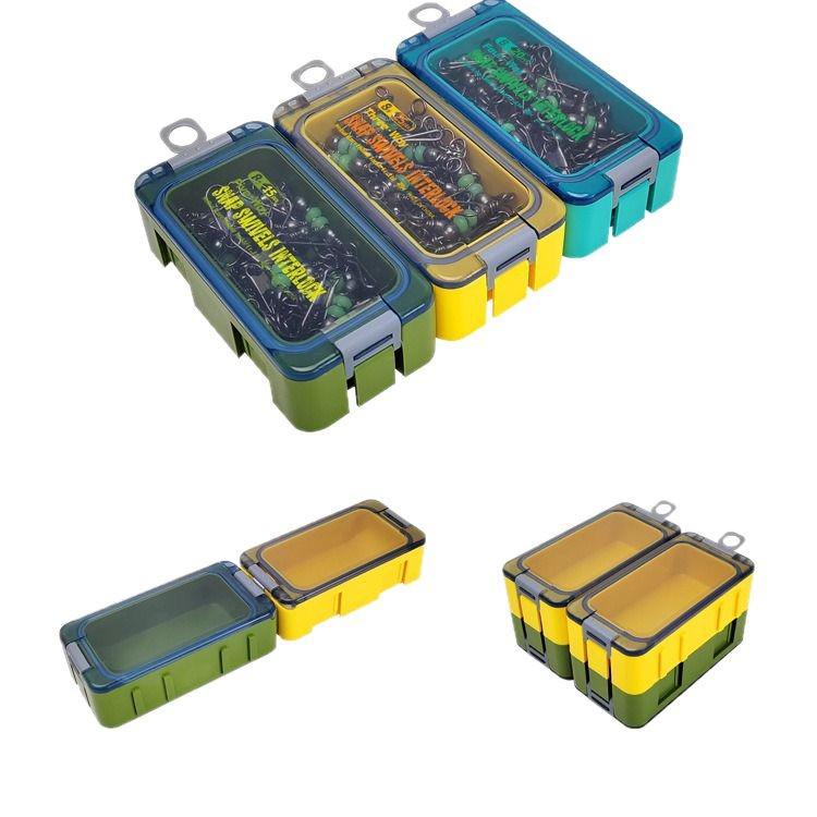 Wooden Shrimp Hook Set with Rubik's Cube Box, Luminous Beads, Swivel, Trident, and Various Pins