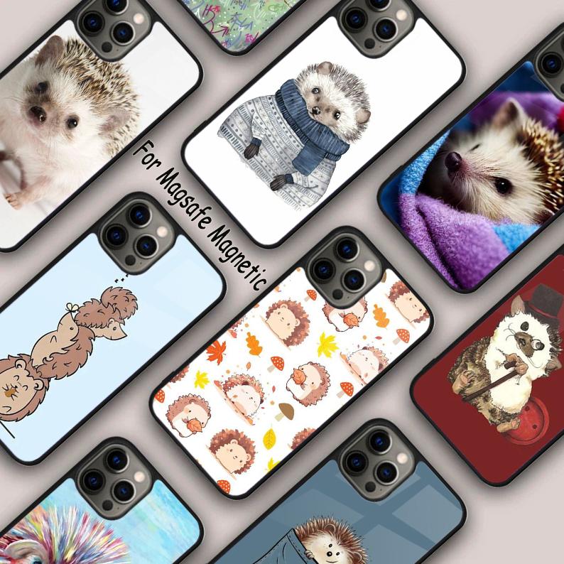 Kawaii Little Hedgehog Colored Magnetic Phone Case For APPLE iPhone 17 Air 16 14 13 12 Pro Max 15 Plus Wireless MagSafe Cover