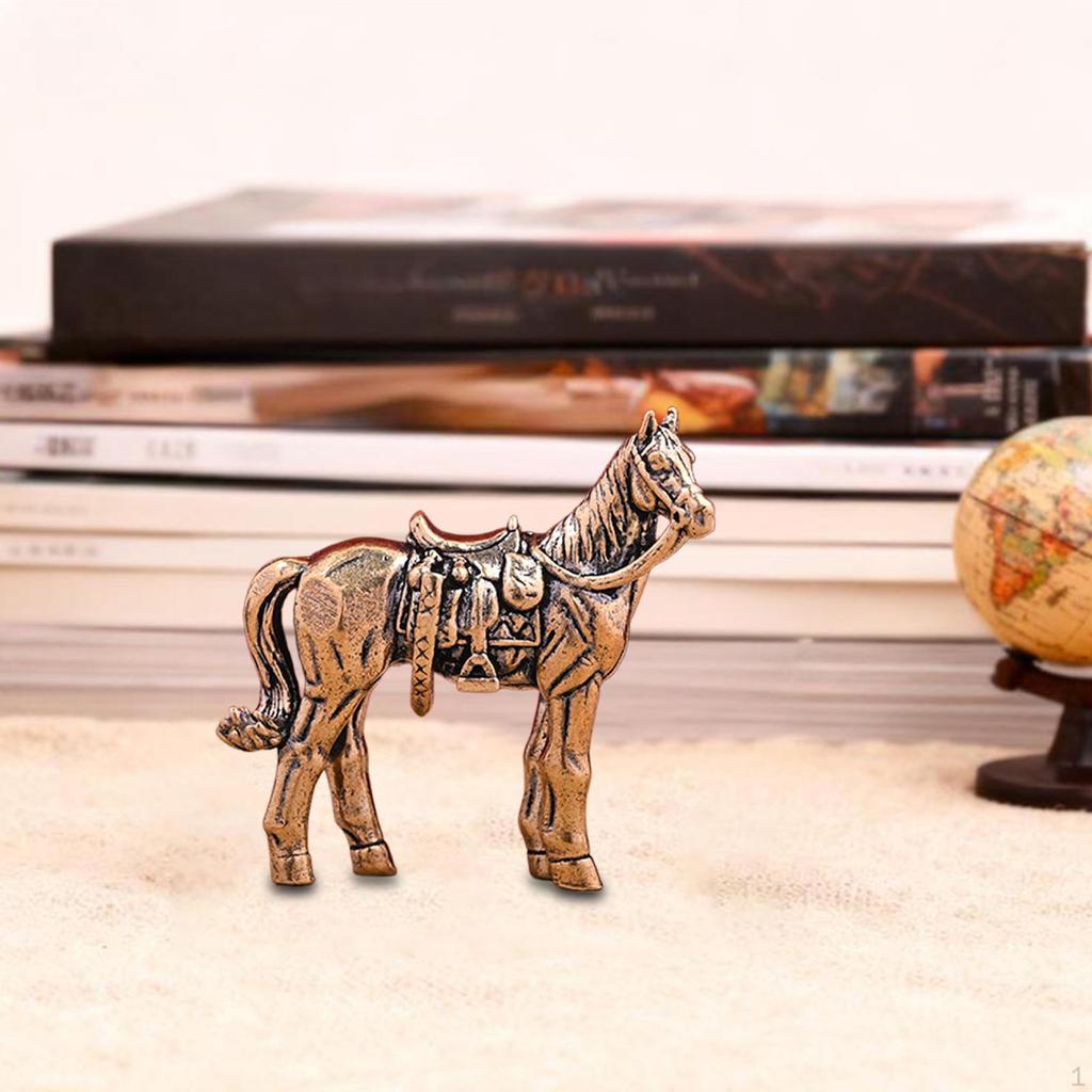 Pferd Miniaturfigur Tier Skulptur Mini Dekoration Retro Feng Shui Dekor Tischdekoration