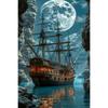 Vintage Nautical Metal Wall Art, Old Sailing Ship Pirate Decor, Home Wall Decor
