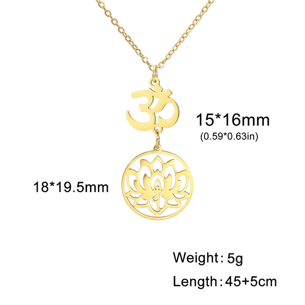  Yoga 7 Chakras Necklaces for Women Buddhist Lotus Pendant Necklace Stainless Steel Meditation Spiritual Jewelry Gift