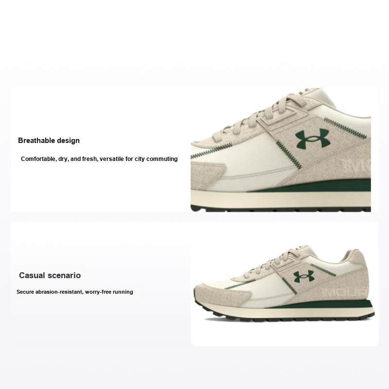 Кроссовки мужские Under Armour Essential Runner White Quartz Forest Green Cream Stone 3028408-106 42.5