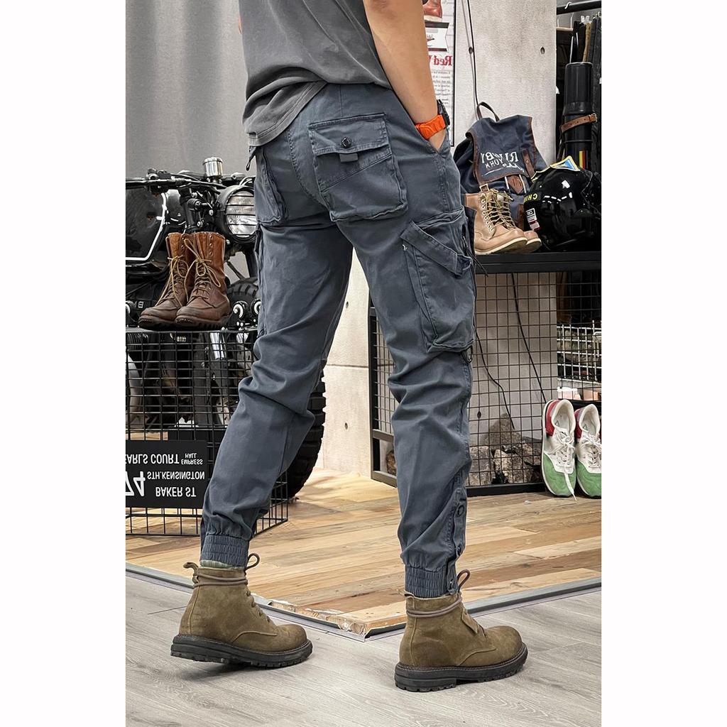 Spring Autumn American Pants Men's Straight Leg Outdoor Casual Pants Men's Drawstring Trousers Men