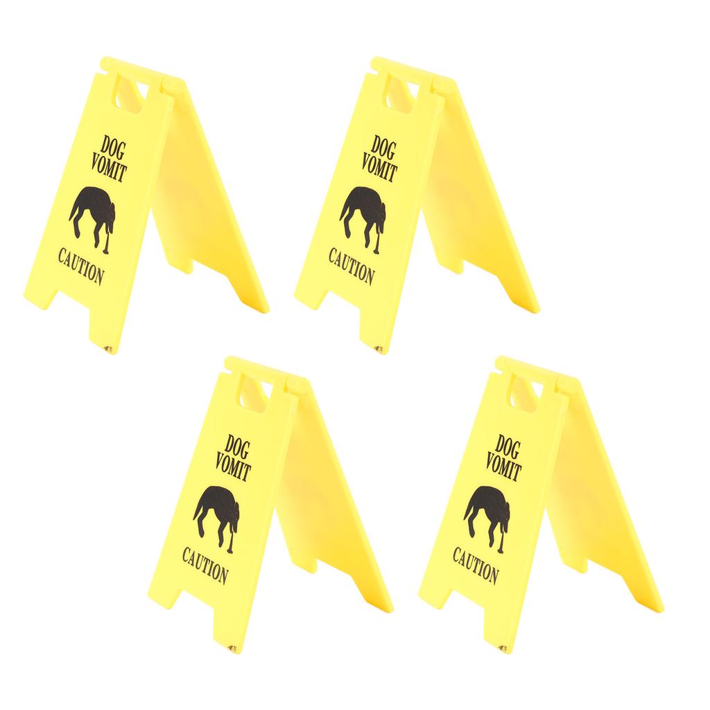 4Pcs Dog Vomit Sign 3D Printing Wear Resistant Multifunctional Dog Vomit Warning Sign Decoration