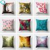 Tropical Green Plant Tree Leaves Flower Polyester Cushion Cover Decorative Pillow Case For Home Decor 45X45Cm Fundas De Cojin