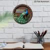 2D Flat, 1pc Round Aluminum Peacock Welcome Metal Sign, Tropical Bamboo Wall Plaque-Unique Design, Waterproof & Rustproof, Perfect for Front Door