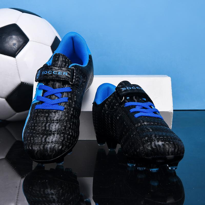 Children's Football Shoes Velcro Spikes Broken Nails Male and Female Students Game Training Non-slip Student Sports Shoes